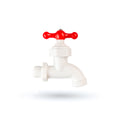 Llave chorro roja con racor